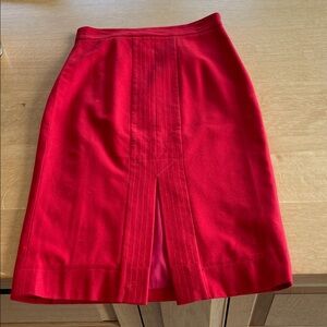 Boden Red Pencil Skirt with Front Panel Detail
